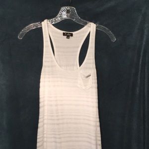 Guess white lined maxi dress